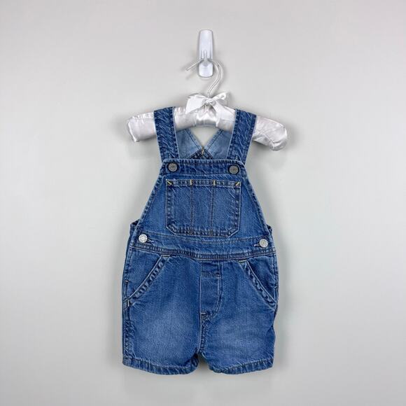 Baby Gap Denim Shortalls 3-6 Months - Picture 1 of 7
